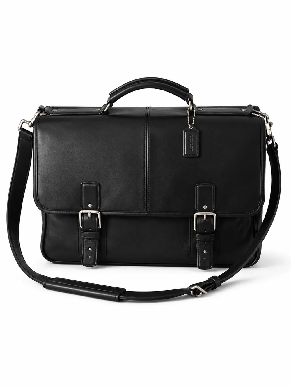 Coach Metropolitan Black Leather Briefcase Messenger Laptop Bag F6455